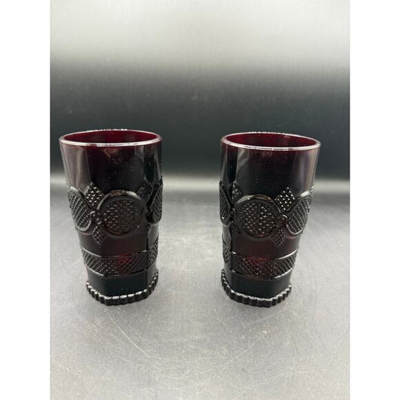 1876 Cape Cod Collection Tall Beverage Glass Set-Avon Ruby Red Glass - Picture 3 of 10